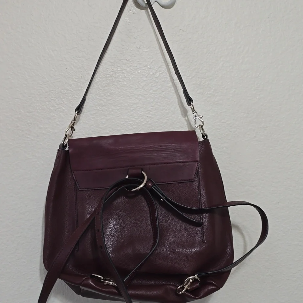 GAP FAUX LEATHER‎ Burgundy Convertible Backpack/Shoulder Bag